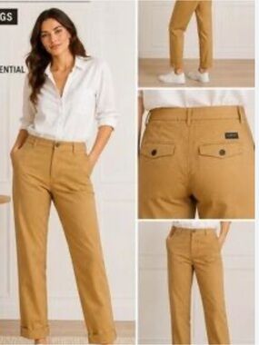 NWT Wildfang  Women's Tailored Straight-Leg Trouser in Camel